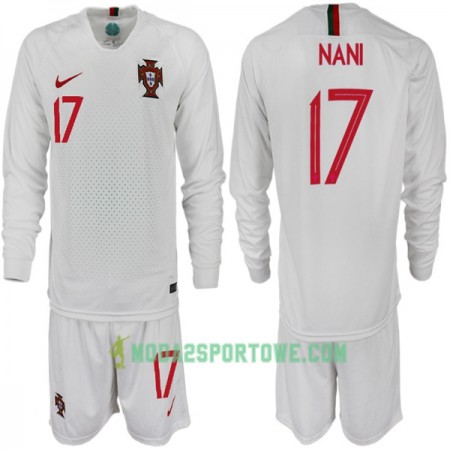 Koszulka Portugalia NANI 17 Dziecięcy Mistrzostwa Świata 2018 Wyjazdowe Stroje Piłkarskie Długi Rękaw